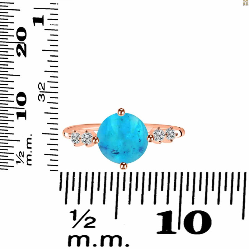 Turquoise & White Topaz Ring TRQ-RDR-3192.