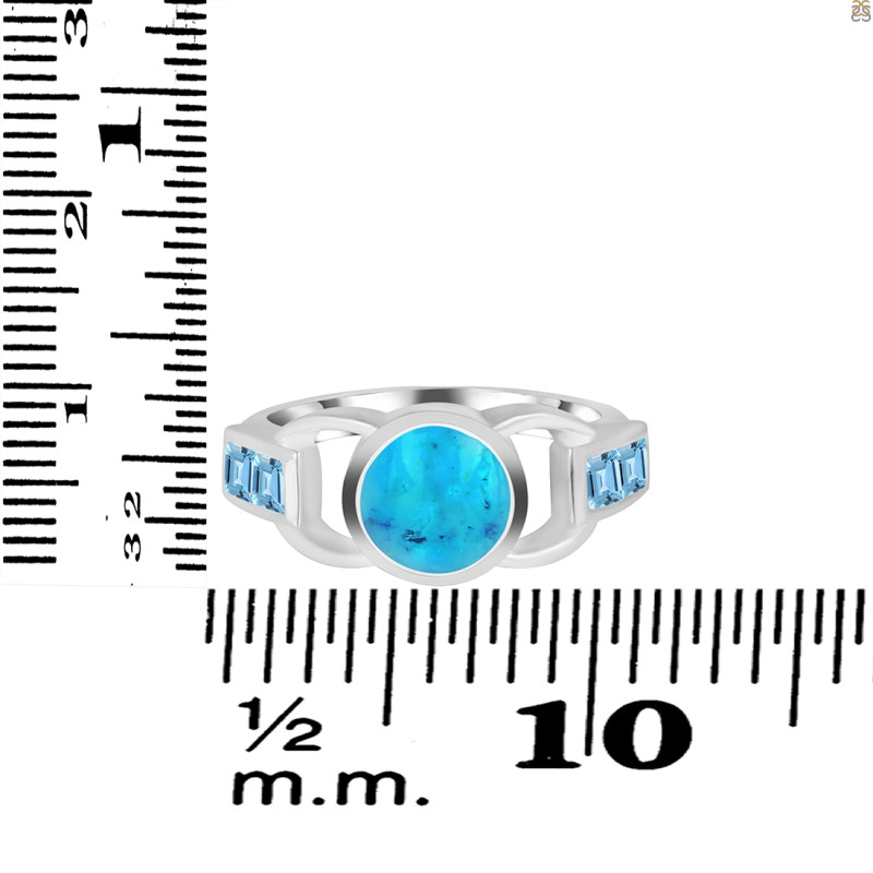 Turquoise & Blue Topaz Ring TRQ-RDR-43.