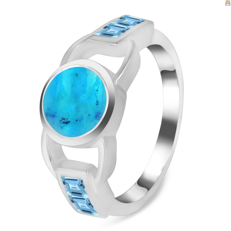 Turquoise & Blue Topaz Ring