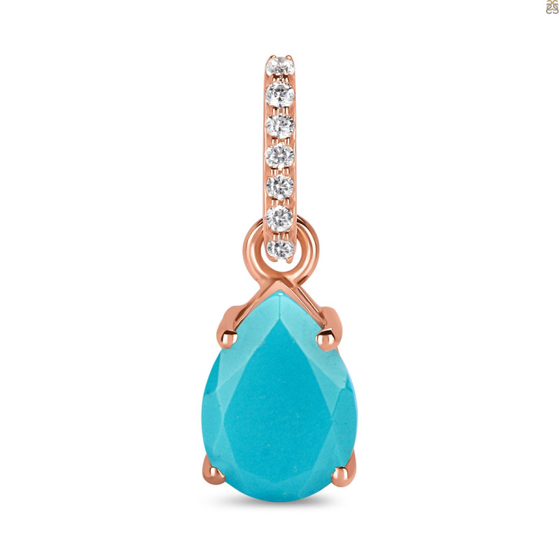 Turquoise & White Topaz Pendant TRQ-RP-76.