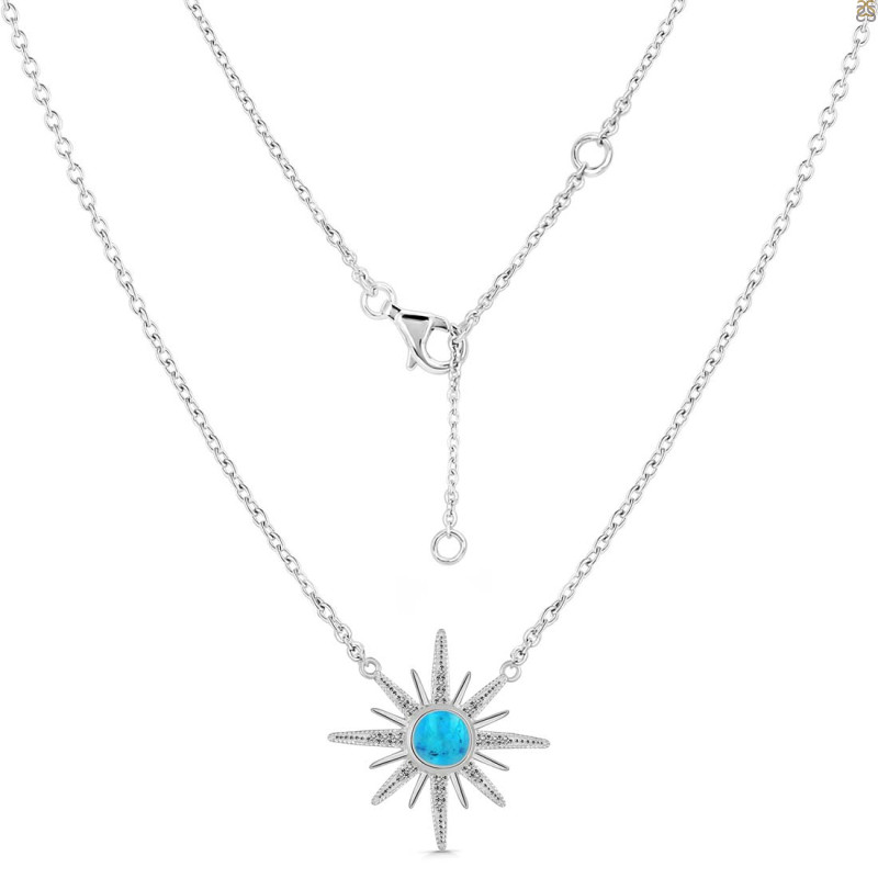 Turquoise & White Topaz Necklace
