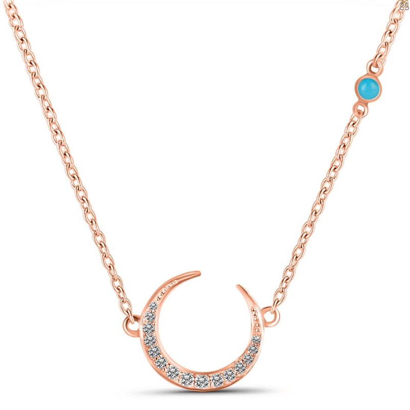 Turquoise & White Topaz Necklace TRQ-RN-30.