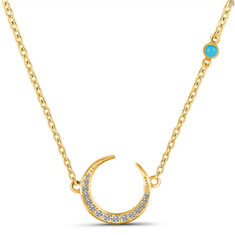 Turquoise & White Topaz Necklace TRQ-RN-30.