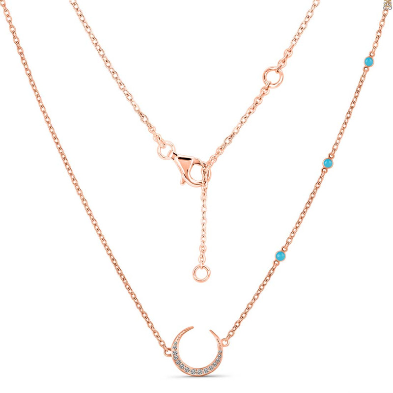 Turquoise & White Topaz Necklace TRQ-RN-30.