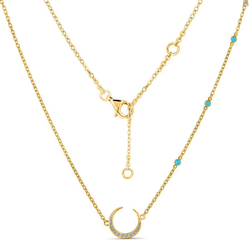 Turquoise & White Topaz Necklace TRQ-RN-30.