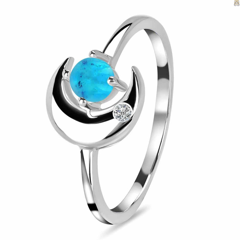 Turquoise & White Topaz Ring