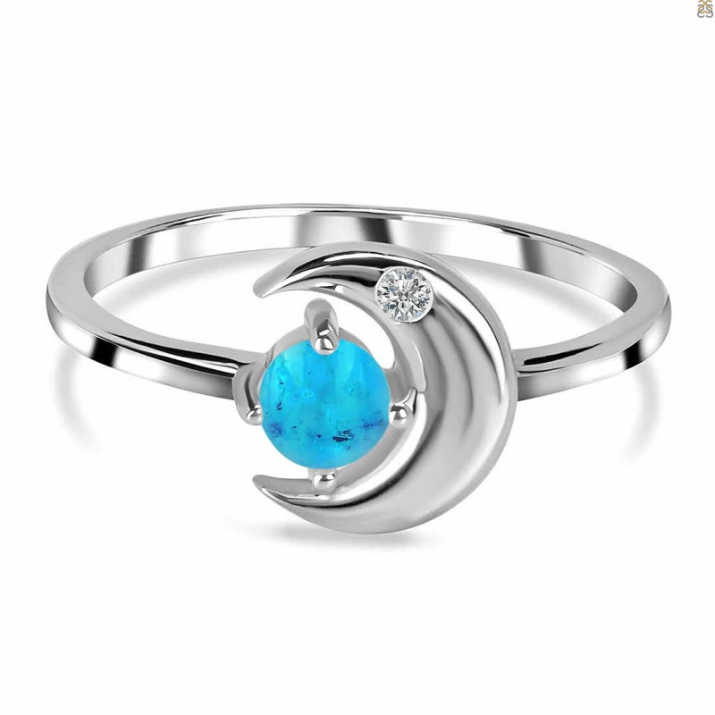 Turquoise & White Topaz Ring TRQ-RR-140.