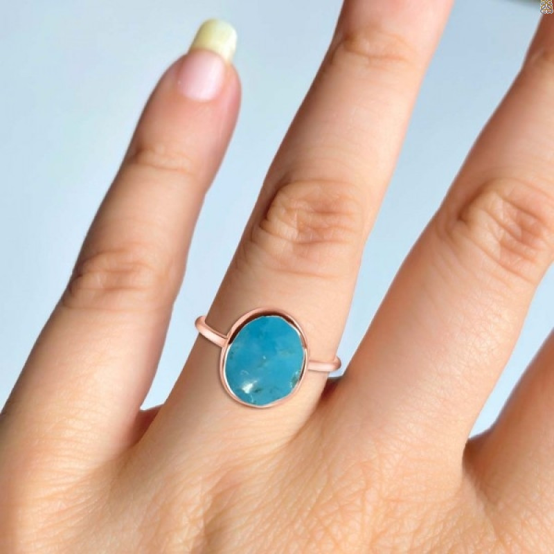 Turquoise Raw Crystal Ring TRQ-RR-345.