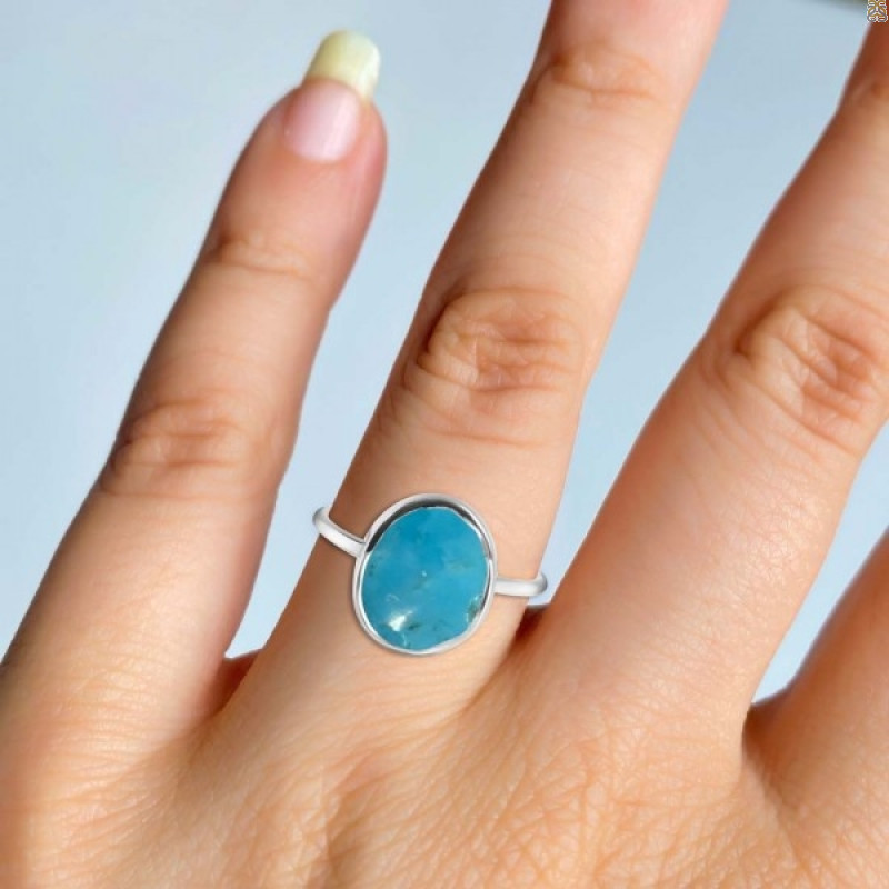 Turquoise Raw Crystal Ring TRQ-RR-345.