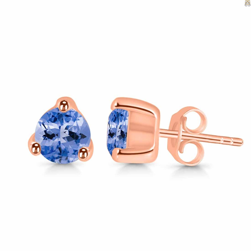 Tanzanite Stud Earring TZN-RDE-1517.