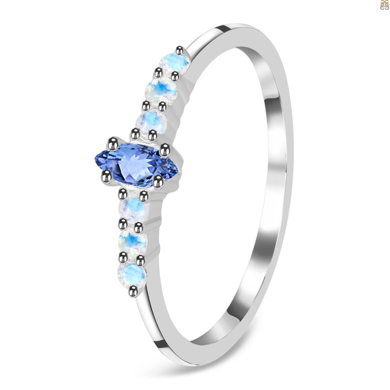 Tanzanite & Moonstone Ring