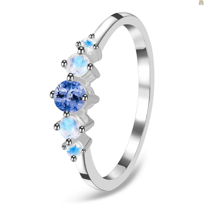 Tanzanite & Moonstone Ring