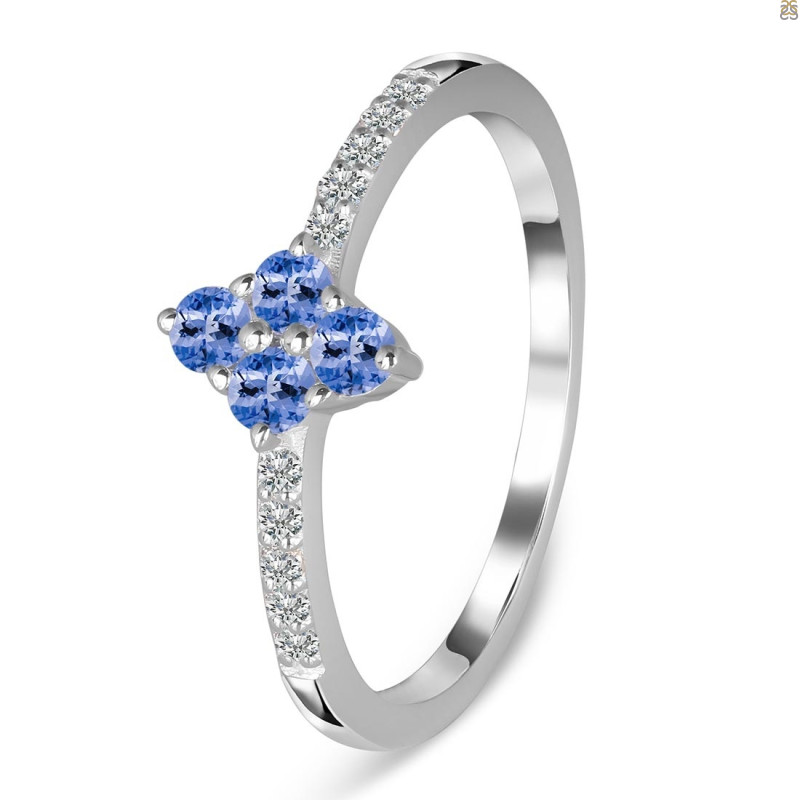 Tanzanite & White Topaz Ring