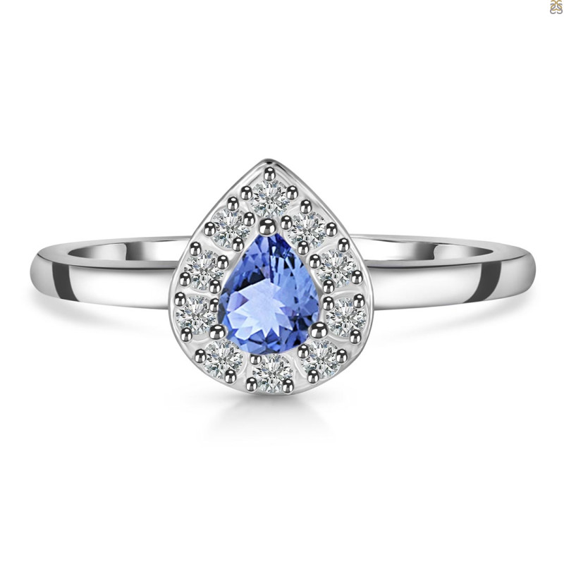 Tanzanite & White Topaz Ring TZN-RDR-2535.