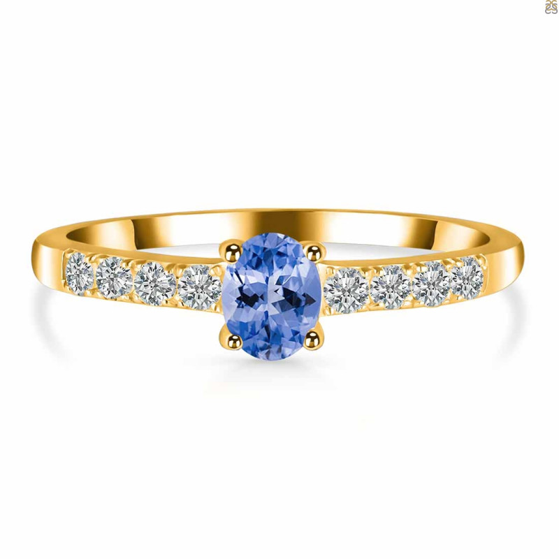 Tanzanite & White Topaz Ring TZN-RDR-2538.