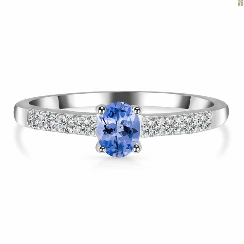 Tanzanite & White Topaz Ring TZN-RDR-2538.