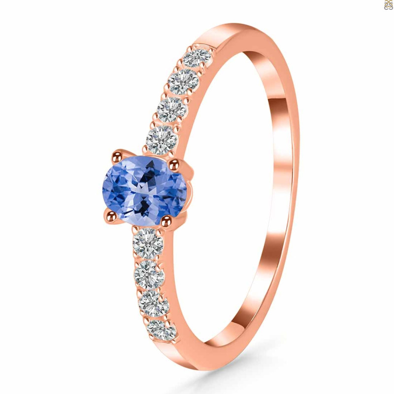 Tanzanite & White Topaz Ring TZN-RDR-2538.