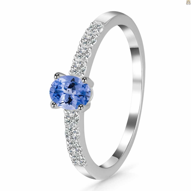 Tanzanite & White Topaz Ring