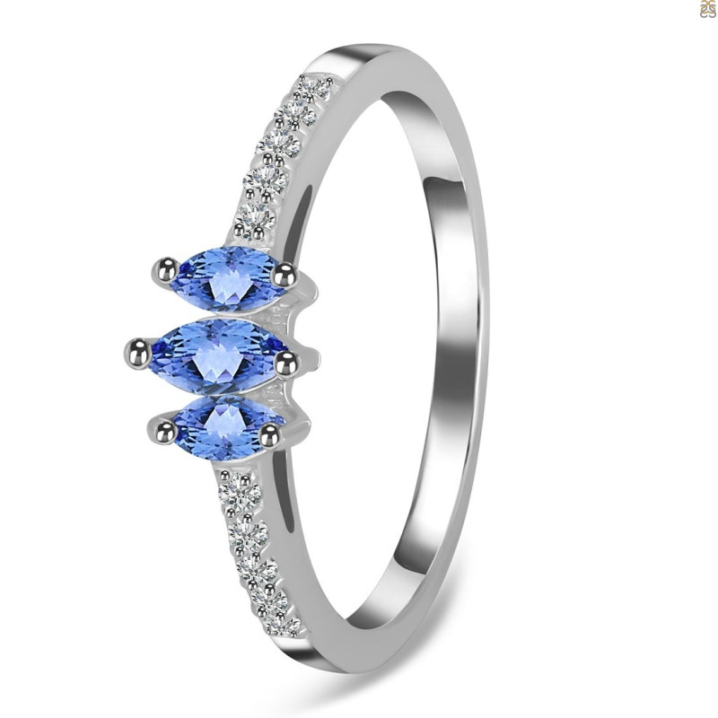 Tanzanite & White Topaz Ring