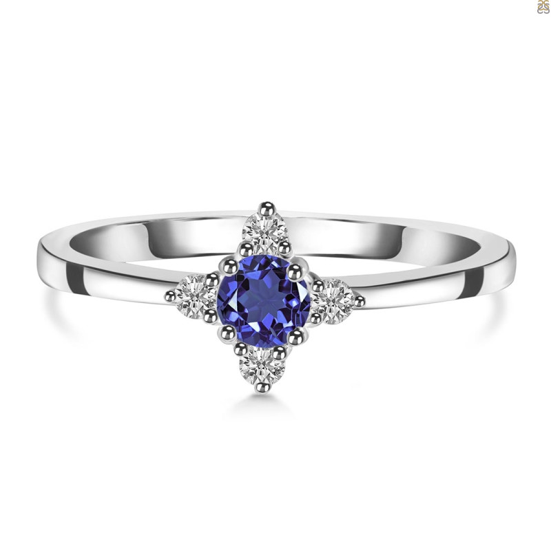 Tanzanite & White Topaz Ring TZN-RDR-2541.