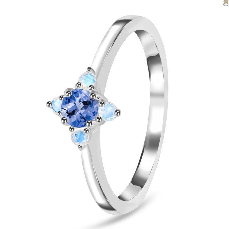 Tanzanite & Moonstone Ring