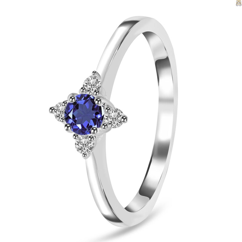 Tanzanite & White Topaz Ring