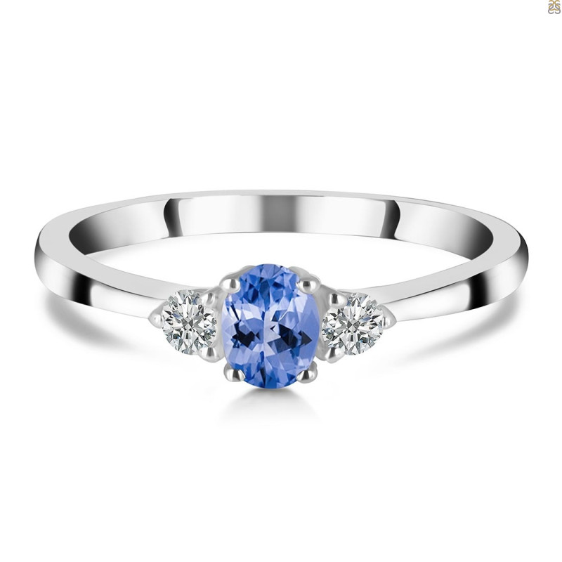 Tanzanite & White Topaz Ring TZN-RDR-2542.