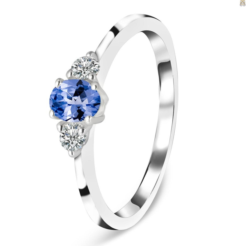 Tanzanite & White Topaz Ring