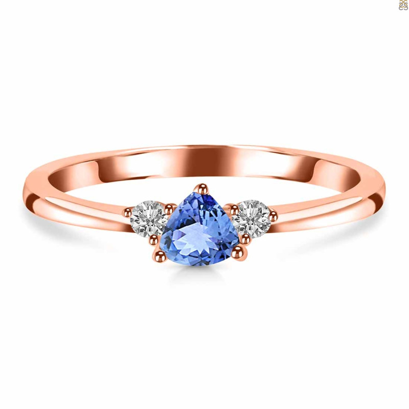 Tanzanite & White Topaz Ring TZN-RDR-2543-RBM.