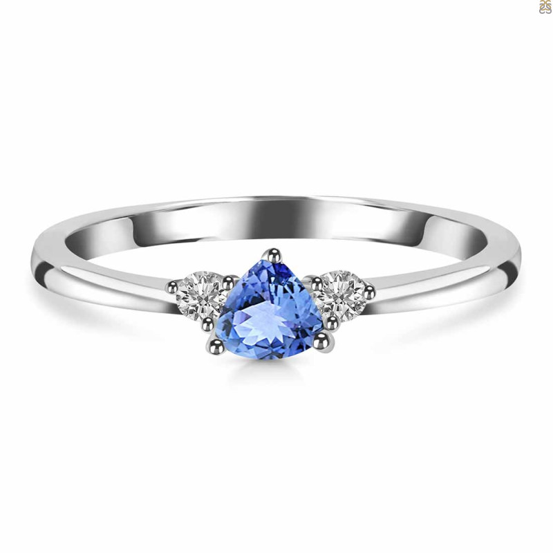 Tanzanite & White Topaz Ring TZN-RDR-2543-RBM.