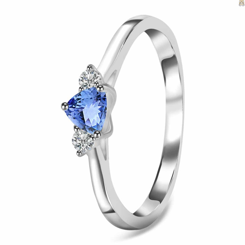 Tanzanite & White Topaz Ring TZN-RDR-2543-RBM.