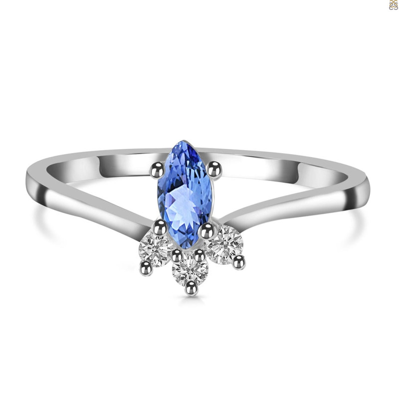 Tanzanite & White Topaz Ring TZN-RDR-2590.
