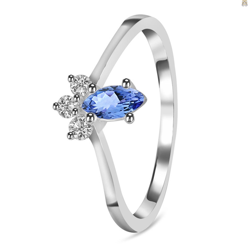 Tanzanite & White Topaz Ring