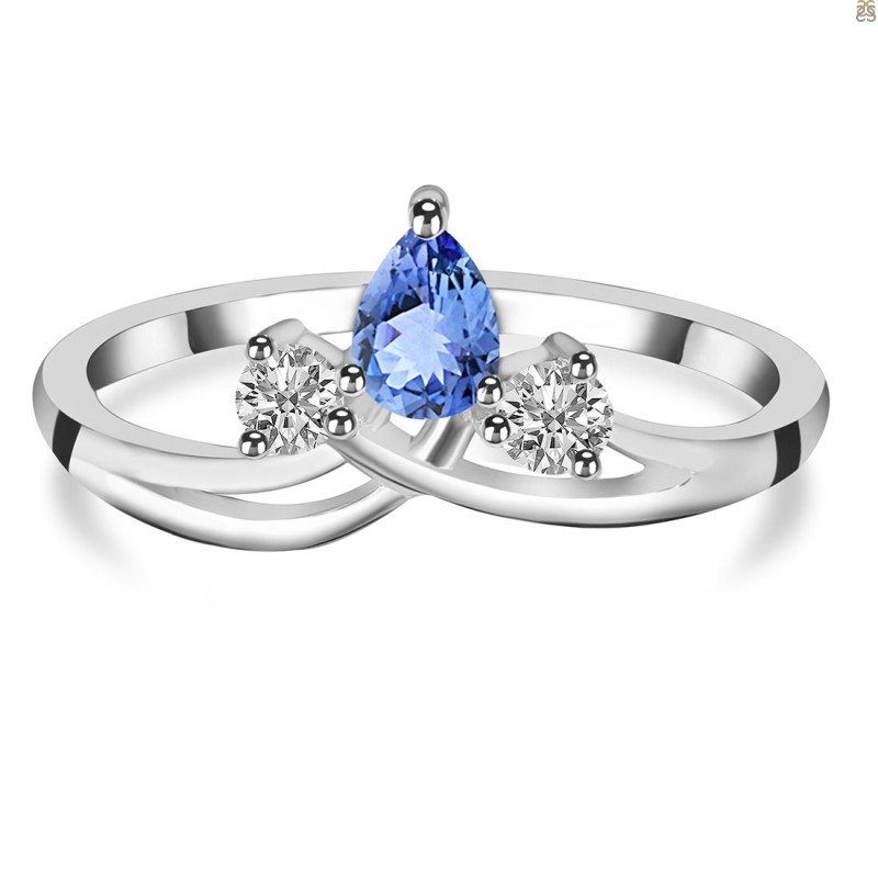 Tanzanite & White Topaz Ring TZN-RDR-2660.