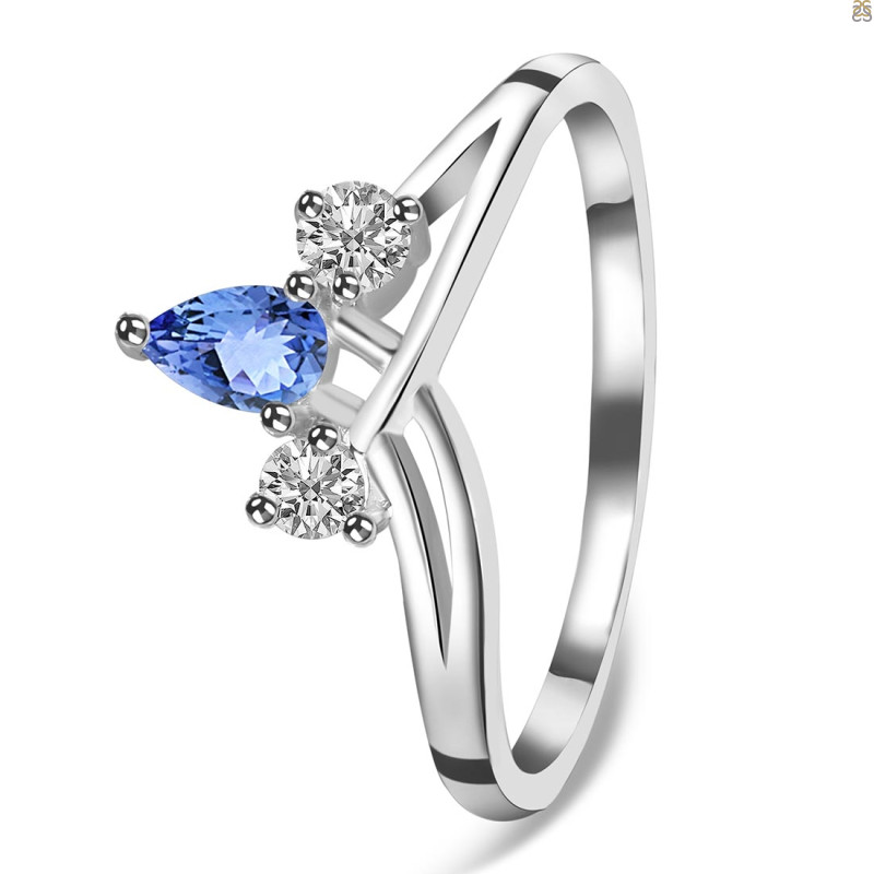 Tanzanite & White Topaz Ring