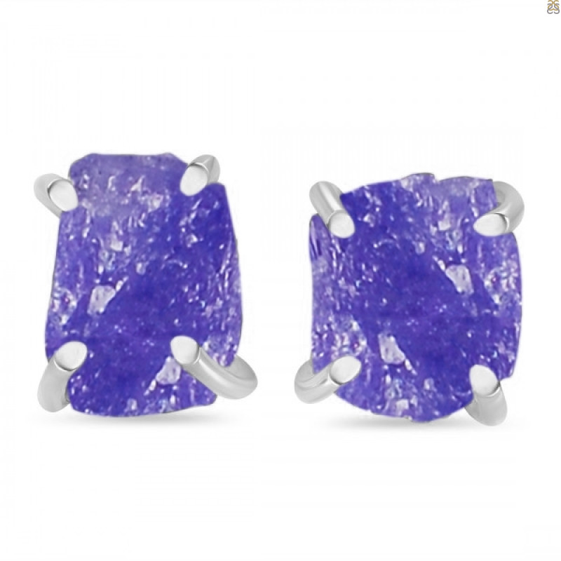 Tanzanite Raw Crystal Stud Earring TZN-RE-200.