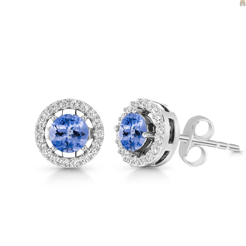 Tanzanite & White Topaz Earring