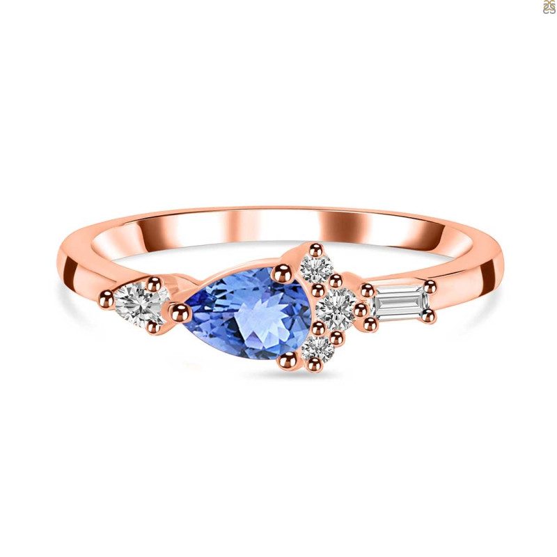 Tanzanite & White Topaz Ring TZN-RDR-2389.