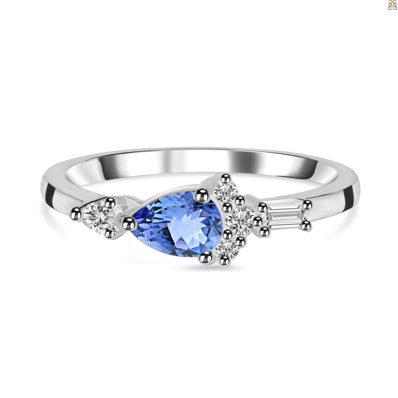 Tanzanite & White Topaz Ring TZN-RDR-2389.