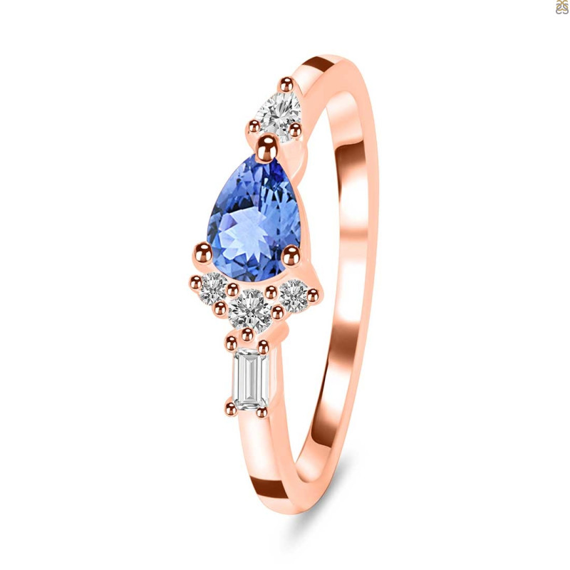 Tanzanite & White Topaz Ring TZN-RDR-2389.