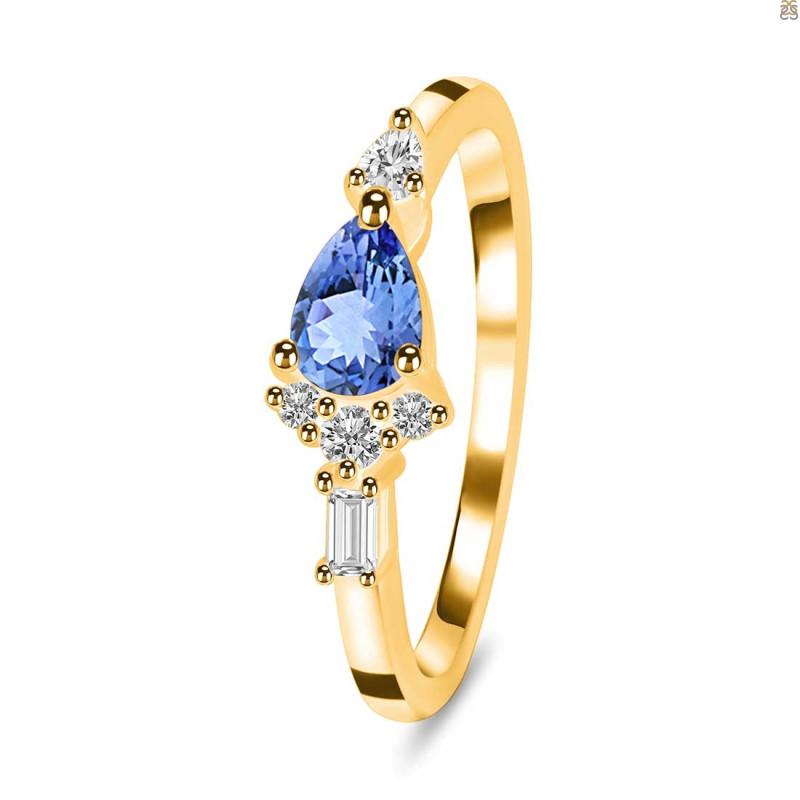 Tanzanite & White Topaz Ring TZN-RDR-2389.