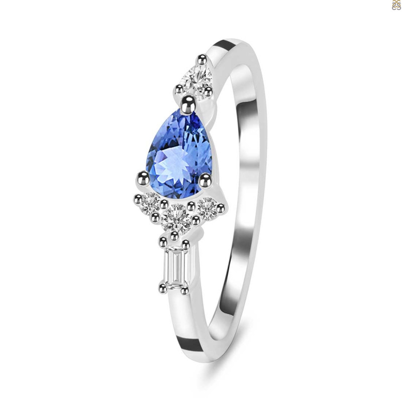 Tanzanite & White Topaz Ring
