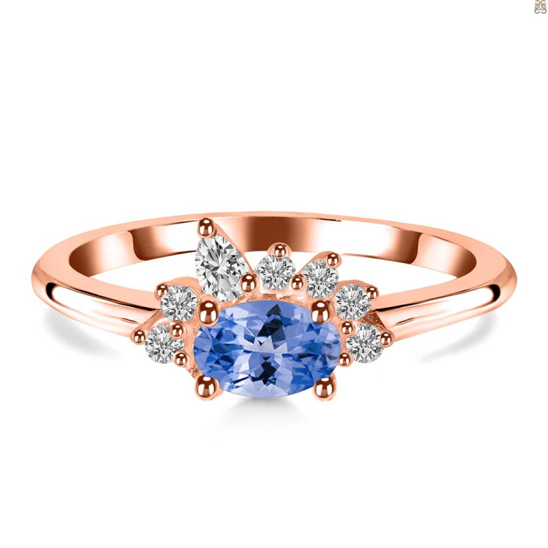Tanzanite & White Topaz Ring TZN-RDR-2418.