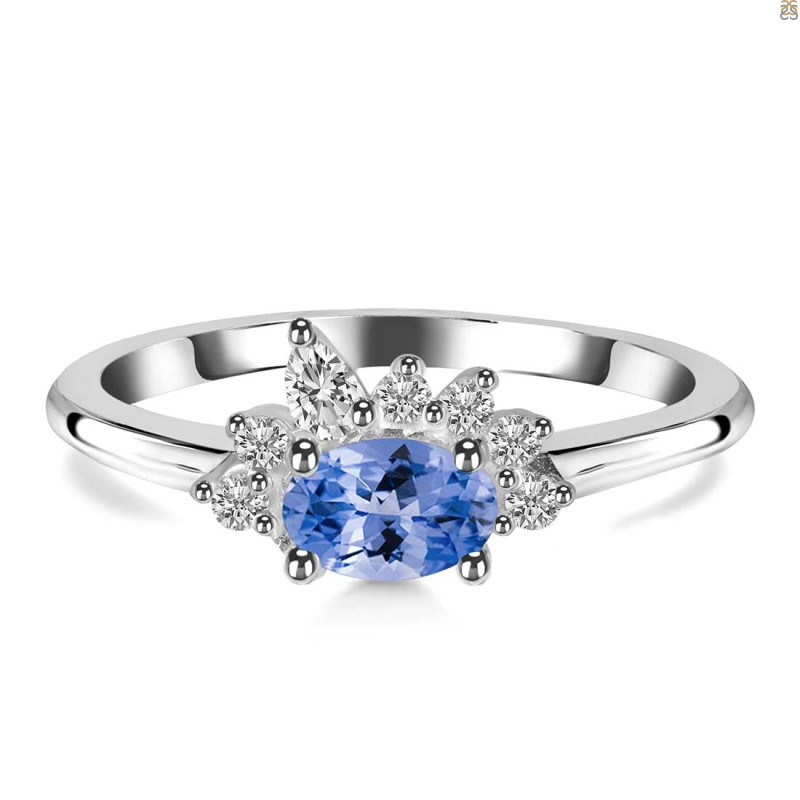 Tanzanite & White Topaz Ring TZN-RDR-2418.