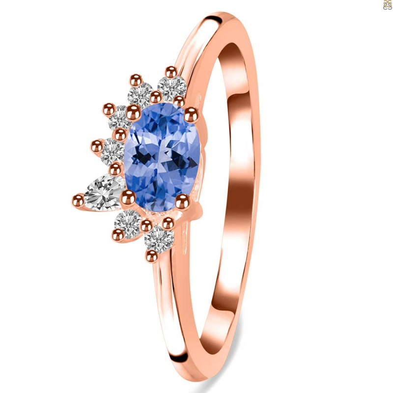 Tanzanite & White Topaz Ring TZN-RDR-2418.