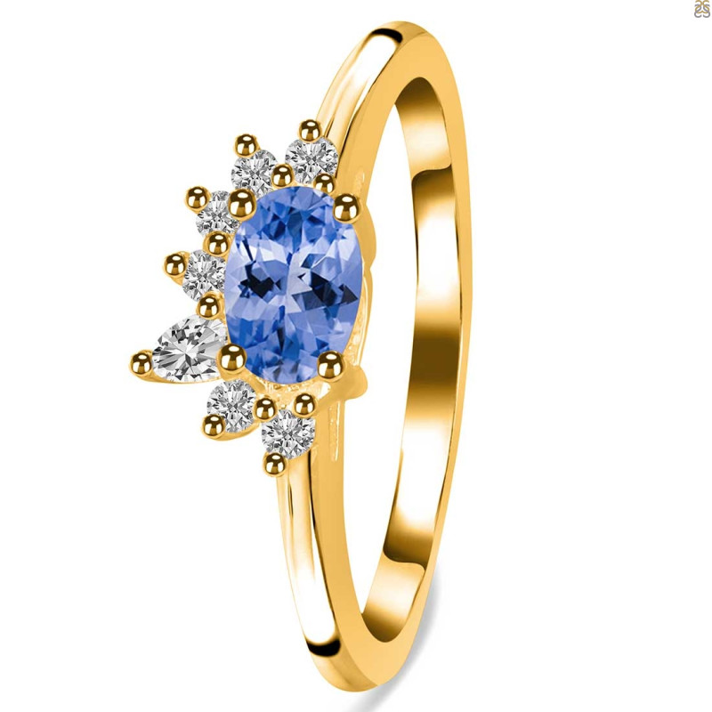 Tanzanite & White Topaz Ring TZN-RDR-2418.