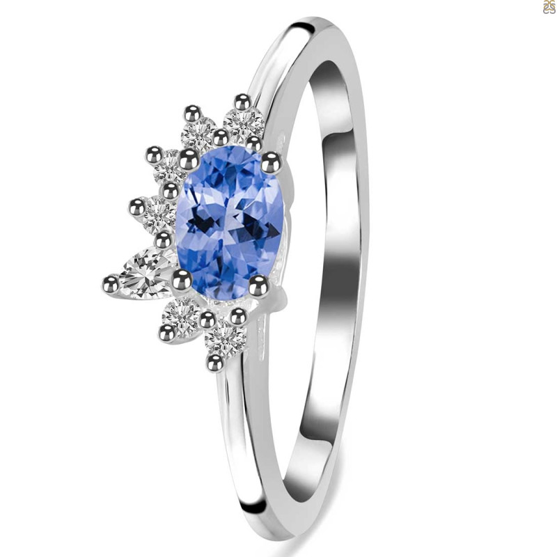 Tanzanite & White Topaz Ring
