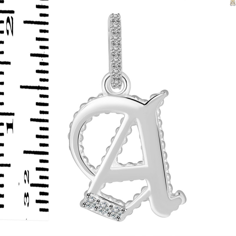 Cubic Zirconia Alphabet A Pendant CUZ-RDA-183.