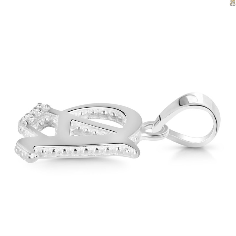 Cubic Zirconia Alphabet A Pendant