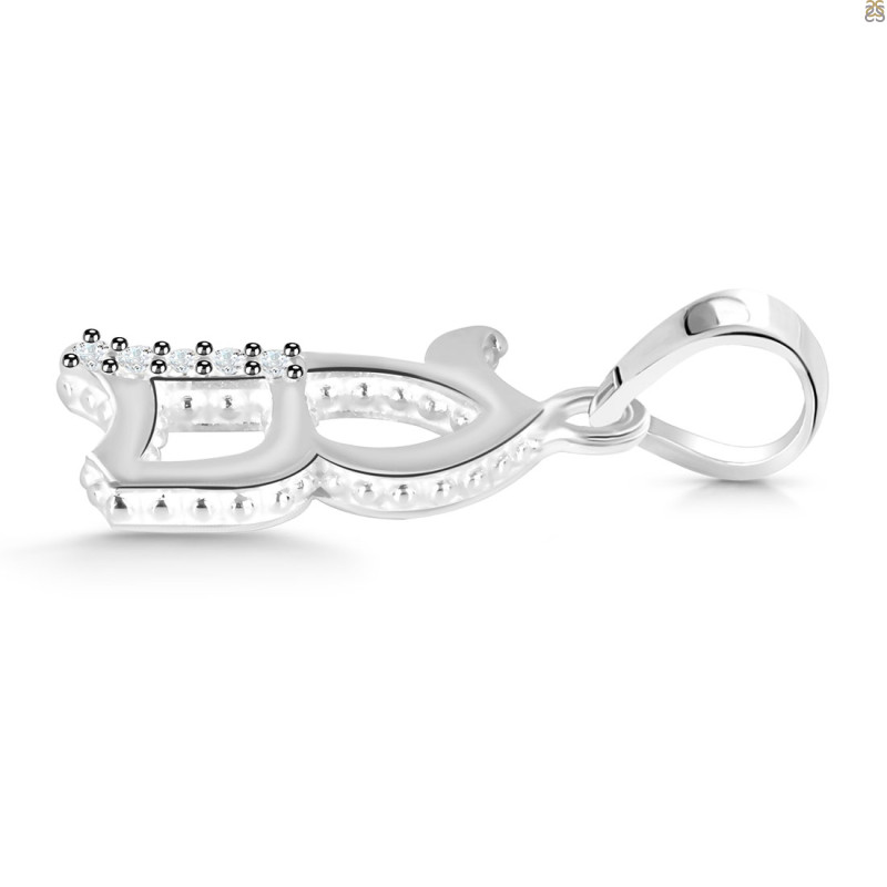 Cubic Zirconia Alphabet B Pendant